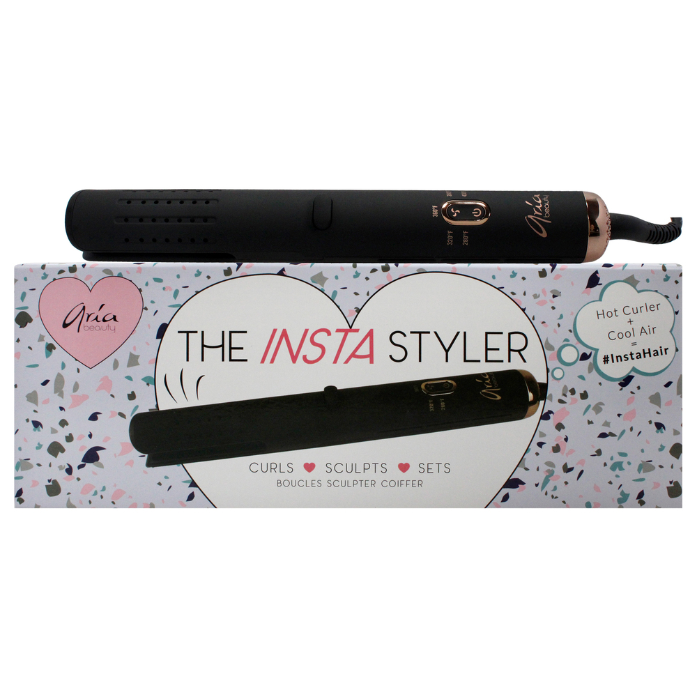 Insta Styler Ceramic Hair Curler- Black by Aria Beauty Women- 1 Pc Curling Iron